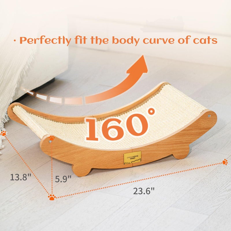 CHEERHOME PETS Sisal Cat Scratcher Bed for Indoor Cats Hammock for Scratching Pad Cat Chair Natural Sisal Scratch Post for Large Cats Scratcher Lounge, Wooden Cat Furniture(Large) - Image 3