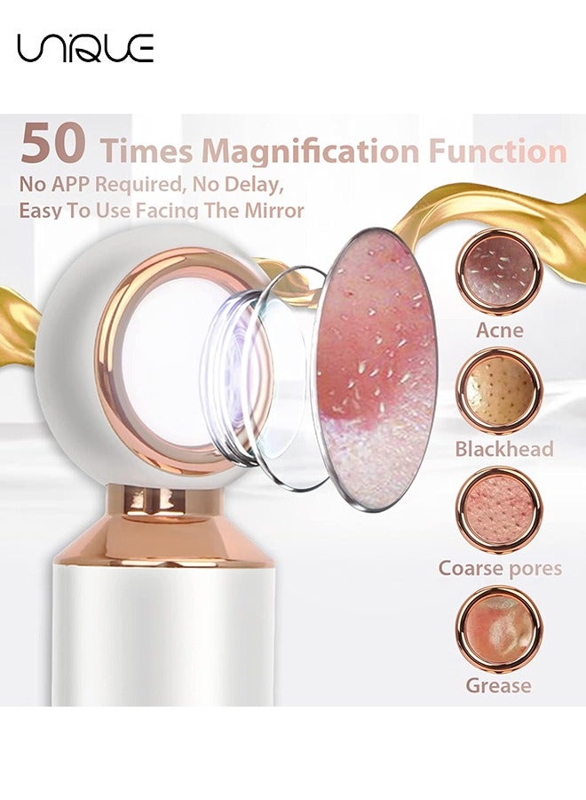 Unique Visual Blackhead Remover Vacuum - 3 Adjustment Modes & 3 Silicone Nozzle Blackhead Extractor - Pore Cleaner LED Magnifier - Professional Black Head Extractions Tool for Facial Deep Cleansing - Image 2