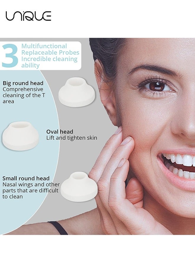 Unique Visual Blackhead Remover Vacuum - 3 Adjustment Modes & 3 Silicone Nozzle Blackhead Extractor - Pore Cleaner LED Magnifier - Professional Black Head Extractions Tool for Facial Deep Cleansing - Image 5