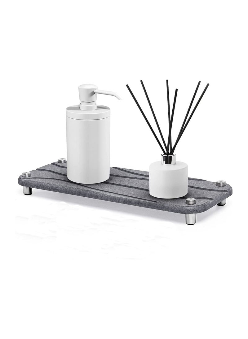 XiuWoo Fast Drying Stone Sink Tray, Water Absorbing Tray for Sink, Instant Dry Organizer Bathroom Organizer, Diatomaceous Earth Sponge Holder Kitchen - Image 1