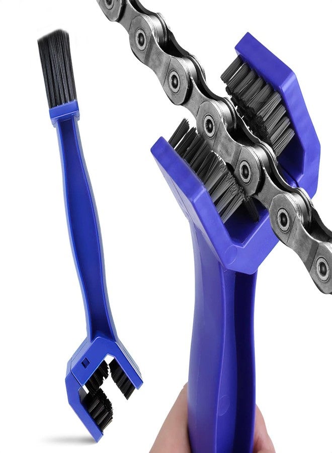 Pivalo Motorcycle & Bike Chain-Cleaning Tool Durable with Multi- Purpose Cycling Chain Cleaner Brush for All Type Chain-Gears (Blue) - Image 1