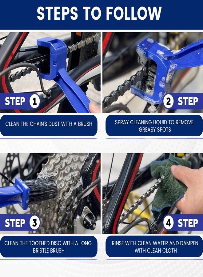 Pivalo Motorcycle & Bike Chain-Cleaning Tool Durable with Multi- Purpose Cycling Chain Cleaner Brush for All Type Chain-Gears (Blue) - Image 3