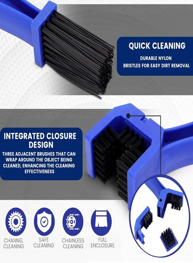 Pivalo Motorcycle & Bike Chain-Cleaning Tool Durable with Multi- Purpose Cycling Chain Cleaner Brush for All Type Chain-Gears (Blue) - Image 2