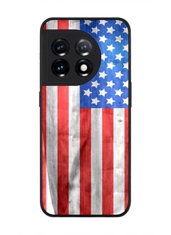 Rugged Black edge case for OnePlus 11R 5G / OnePlus Ace 2 Slim fit Soft Case Flexible Rubber Edges Anti Drop TPU Gel Thin Cover - USA Grunge Flag