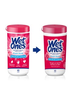 Wet Ones Wet Ones Antibacterial Hand Wipes, Fresh Scent Wipes | Antibacterial Wipes, Hand Sanitizer Wipes, Wet Ones Wipes, 40 ct. Canister (6 pack)  - Image 2