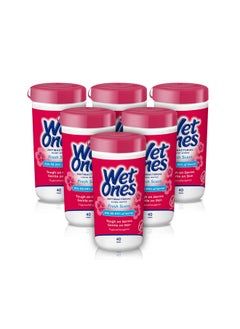 Wet Ones Wet Ones Antibacterial Hand Wipes, Fresh Scent Wipes | Antibacterial Wipes, Hand Sanitizer Wipes, Wet Ones Wipes, 40 ct. Canister (6 pack)  - Image 1