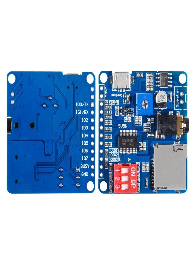 Diitao 2PCS Voice Playback Module,MP3 Player Music Voice Board IO Trigger UART Serial Adapter Control Playback Module Micro USB I/O Broadcast Function Amplifier Board Support SD/TF Card DY-SV5W - Image 5