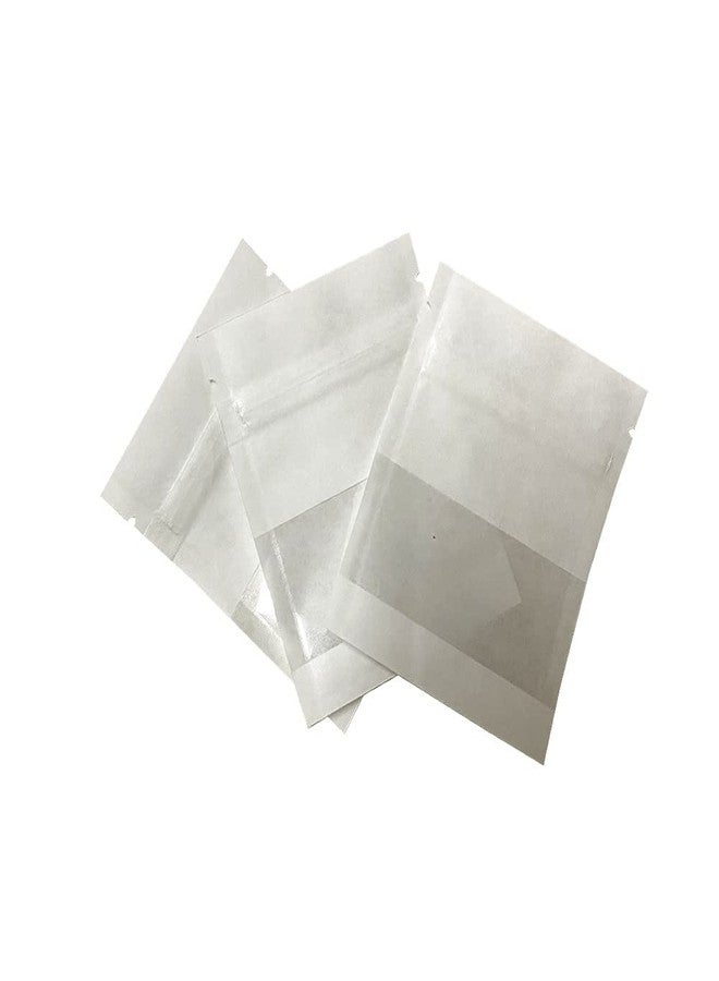 FERENLI 100Pcs Kraft Paper Window Bags Smell Proof Food Storage Pouch Flat for Zip Resealable Lock Candy Coffee Beans Packaging Bag with Tear Notches (7x9cm (2.8x3.5 inch), White) - Image 4