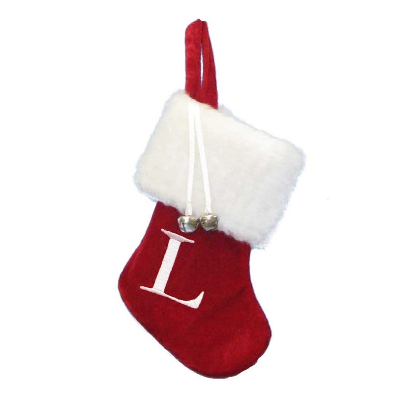 Kurt Adler Monogrammed L Miniature Stocking