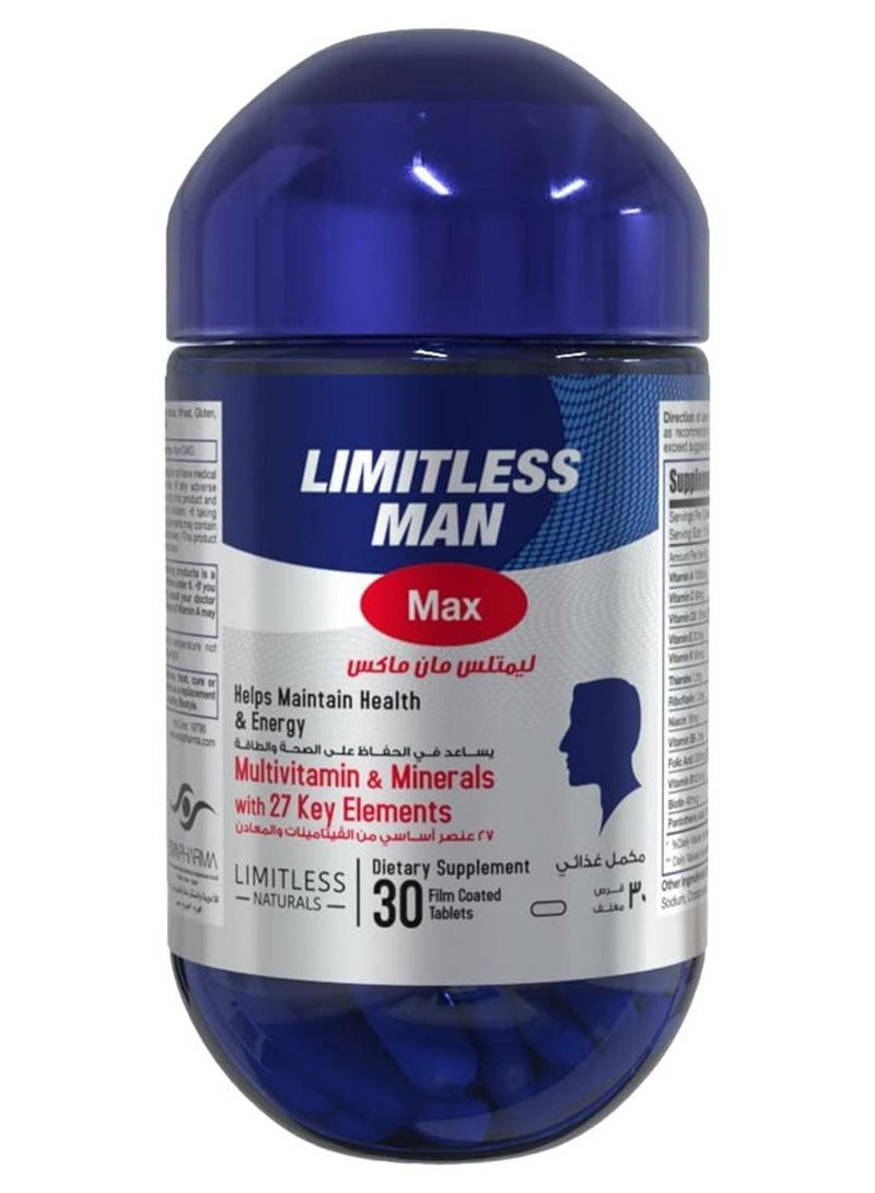 LIMITLESS Man Max Multivitamin And Minerals Tablet 30's - Image 1
