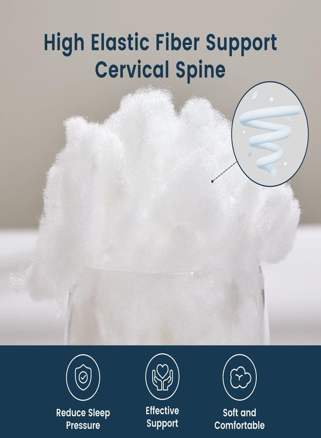SLEEP ZONE وسادة قطنية رفيعة للغاية من SLEEP ZONE مناسبة لمن ينامون على البطن أو الظهر، تصميم مسطح رفيع بسمك 2.5 بوصة لنوم أعمق ومحاذاة فقرات الرقبة (عبوة قياسية من قطعتين) - Image 3