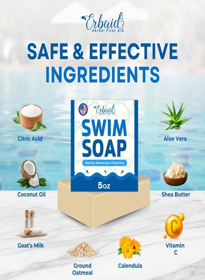 Erbaid Swimmers Shampoo - Chlorine Removal Body Wash - Natural Face & Body Soap Bar - Removes Chlorine, Salt, Bromine, Hard Water & Sunscreen - Gentle Moisturizing After Swim Care - Made in USA for All Ages - Image 5