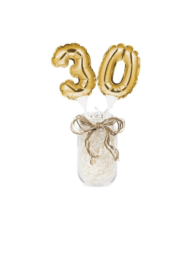 تغريسة كيك بالون 30 ذهبي - Image 3