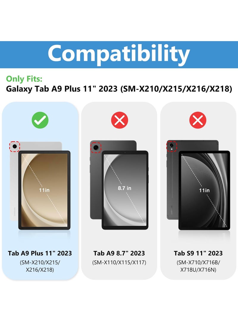 Generic - Compatible with Samsung Galaxy Tab A9 Plus 2023 Tablet Case 11inch PU Leather Tri-fold Bracket Cover for Galaxy Tab A9 Plus (Lazy Cat) - Image 1