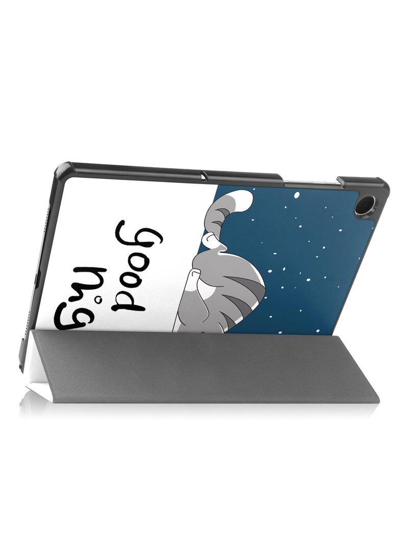 Generic - Compatible with Samsung Galaxy Tab A9 Plus 2023 Tablet Case 11inch PU Leather Tri-fold Bracket Cover for Galaxy Tab A9 Plus (Lazy Cat) - Image 1
