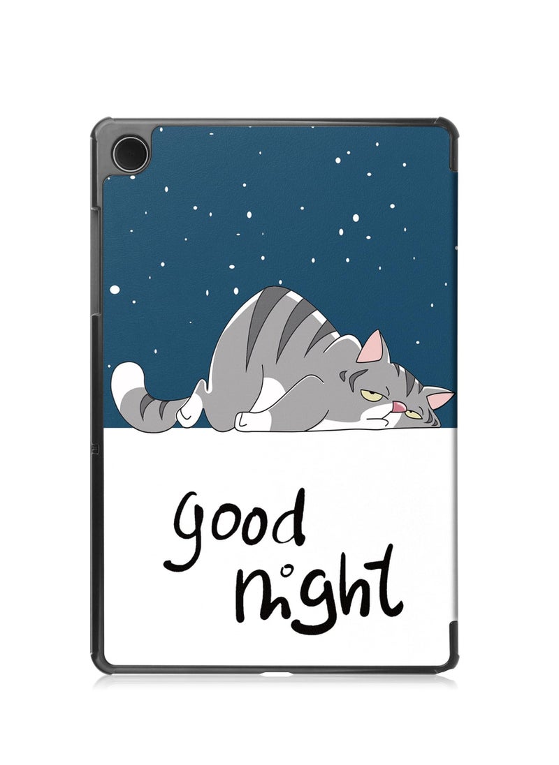 Generic - Compatible with Samsung Galaxy Tab A9 Plus 2023 Tablet Case 11inch PU Leather Tri-fold Bracket Cover for Galaxy Tab A9 Plus (Lazy Cat) - Image 1
