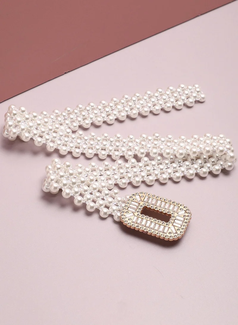 Haute Sauce White Solid Waist Belt