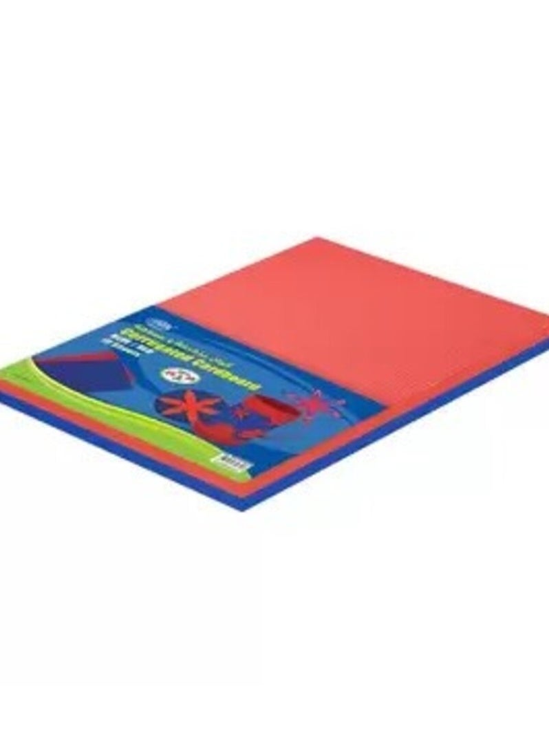 FIS 10-Sheets FIS Corrugated Cardboards, Size 25 x 35 cm, Blue/Red - FSCH2535BLRE 