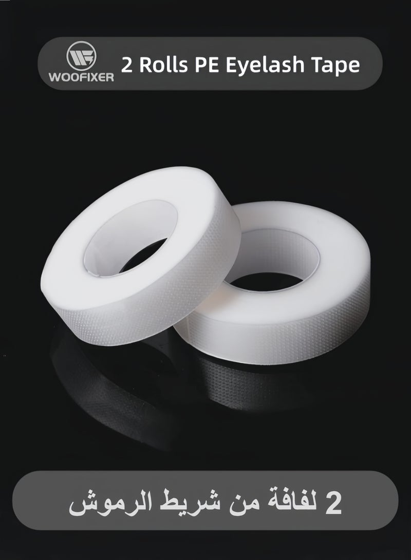 Woofixer 2 Rolls Adhesive Eyelash Tape, Breathable PE Lash Tape,Eyelash Extension Supplies - 9 m/10 Yard Each Roll (Transparent) - Image 1
