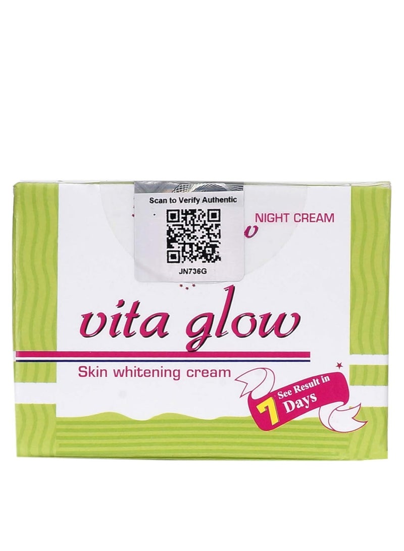 Vita Glow Vita Glow Night Brightening Cream 30g - Overnight Skin Tone Treatment with Natural Extracts - Dark Spot & Dullness Care - Image 1