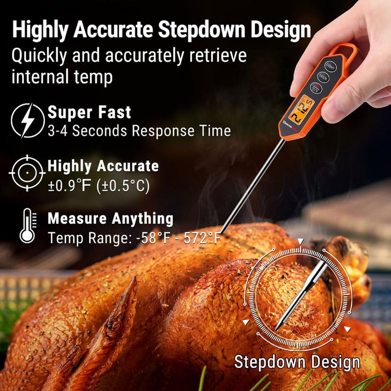 LABART ThermoPro TP01H Instant Read Meat Thermometer with Long Probe for BBQ, Candy, Oil, and Smoker - Image 4