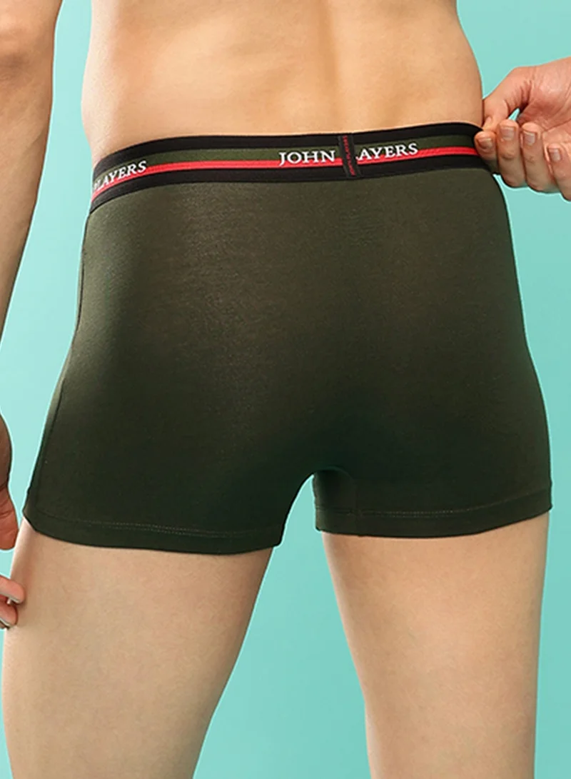 John Players John Players Pack of 2 Classic Cotton Trunks in Dark Green