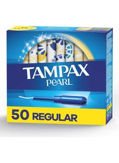 Tampax Tampax Pearl Tampons Regular Absorbency, With Leakguard Braid, Unscented, 50 Count 