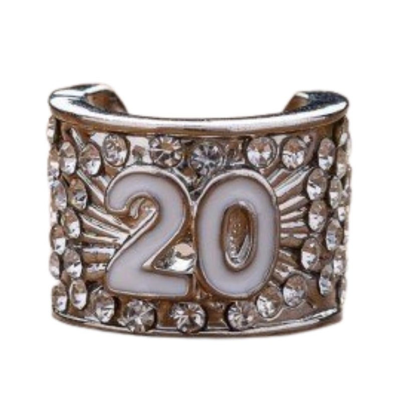 Charmed Custom Stethoscope Charms - 20-Year Charm - Gifts for Nurses, Doctors, Veterinarians, Technicians, Surgeons & Healthcare Professionals - Metal Silver 0.5" Ring Charm - Image 1