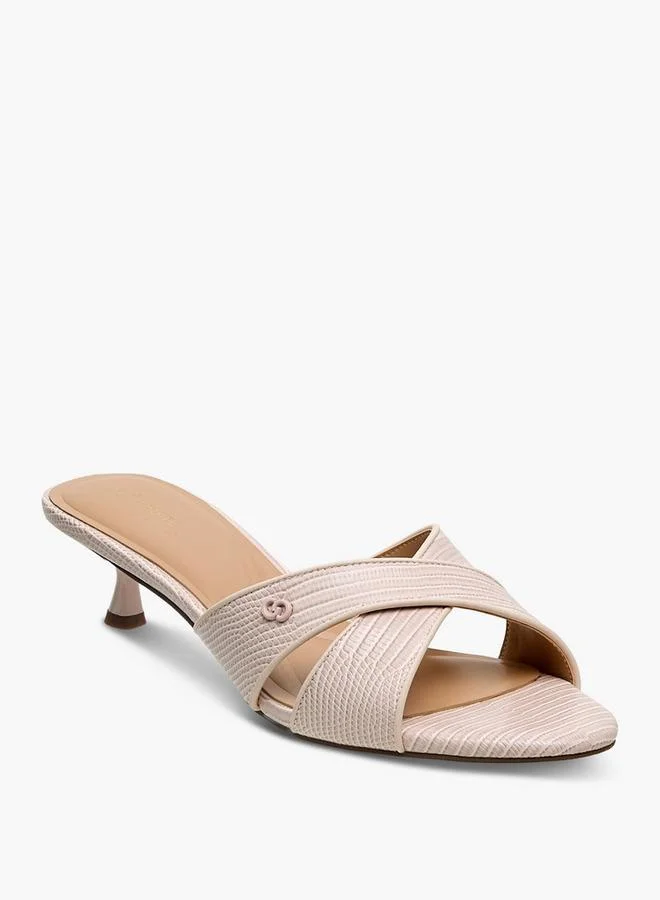 سيليست Women Cross Strap Slip-On Sandals With Kitten Heels