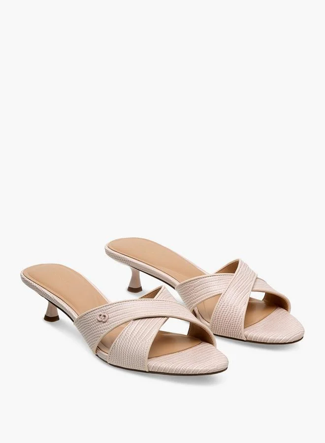 سيليست Women Cross Strap Slip-On Sandals With Kitten Heels