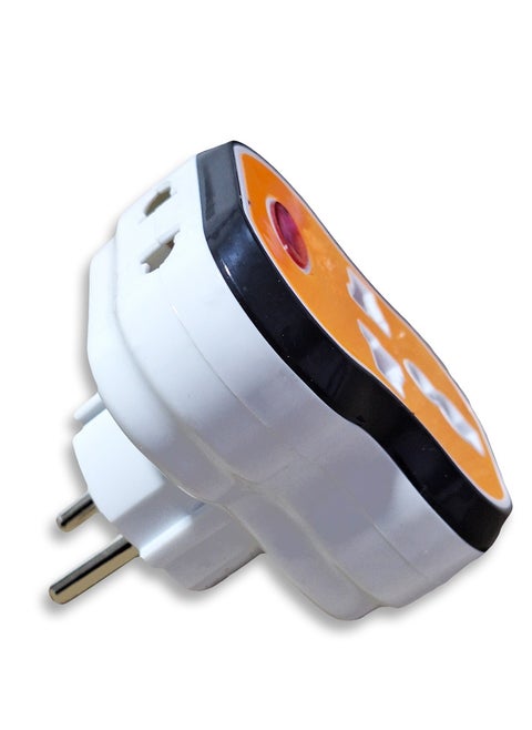 Electrical socket, 10-16 amp, 250 volt, with 3 orange outlets, easy to use in residential apartments, factories and workshops