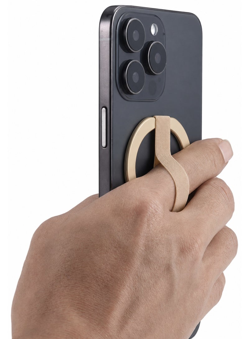 Hedge Full Metal Magnetic Grip Loop for Smartphones Wireless Charging Compatible Phone Holder & Stand Strong Magnetic Ring Grip for One-Hand Use & Car Mount Support Gold - Image 3