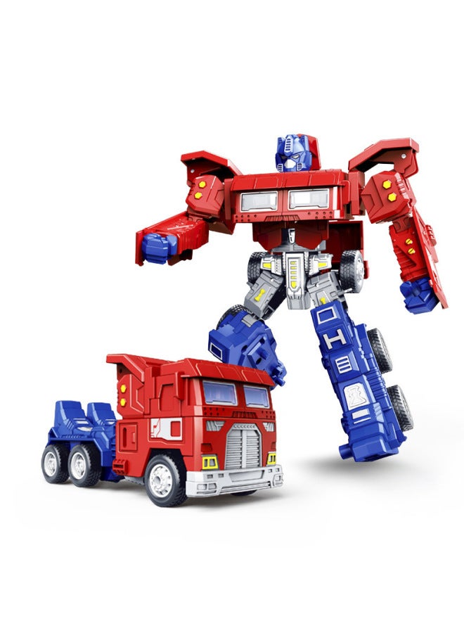 Children's Educational Toy Car Baby Children's Deformation Robot Inertial Car Boy Truck War Police Truck Model-Color:Red/transformation Truck War Police (706-49) - Image 1
