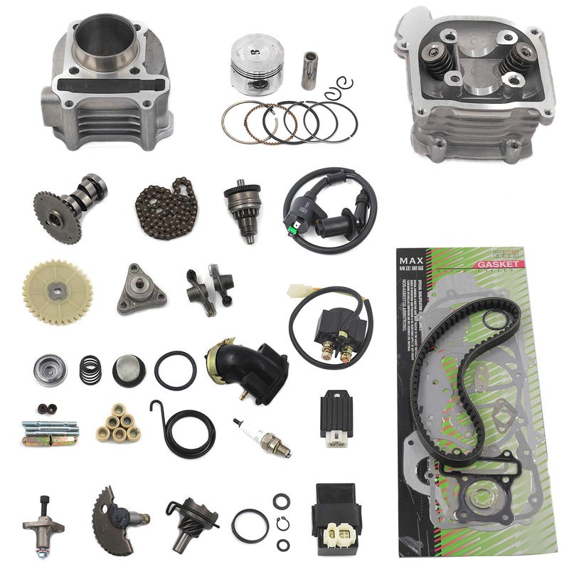 طقم إعادة بناء أسطوانة GY6 Trkimal 47mm 80cc ترقية كبيرة للخرطوشة لمحركات 49cc 50cc 139QMB أجزاء سكوتر مومبيد GY6 أجزاء المحرك 69mm طول الصمام