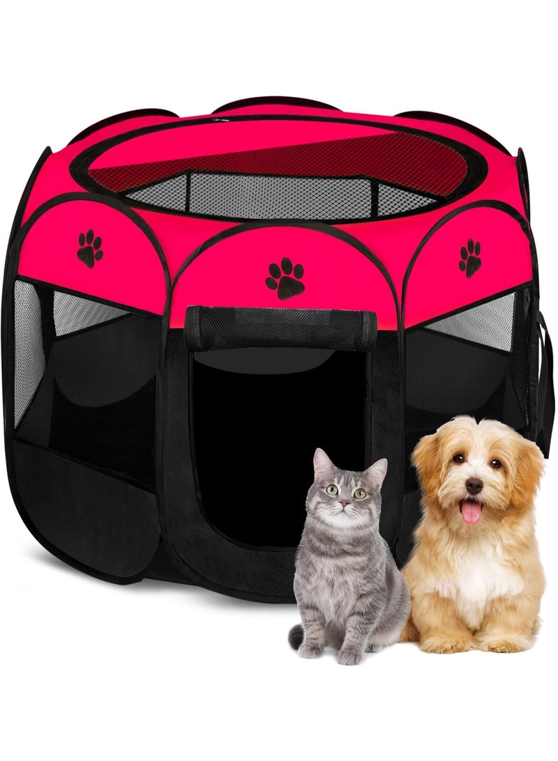 إسكدنيا حظيرة لعب محمولة للحيوانات الأليفة، حظيرة لعب للكلاب، خيام تمارين للحيوانات الأليفة قابلة للطي، بيت للكلاب، ملعب للجراء والكلاب/القطط، للاستخدام الداخلي والخارجي، والسفر والتخييم - Image 2