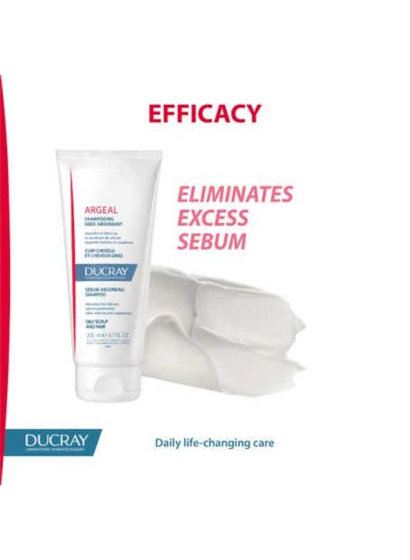 DUCRAY شامبو دوكراي أرجيال لامتصاص الدهون للاستخدام المتكرر 200 مل