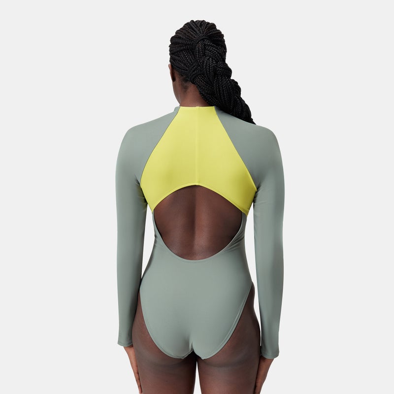 speedo Women's Zip Colourblock One-Piece Swimsuit - Image 2