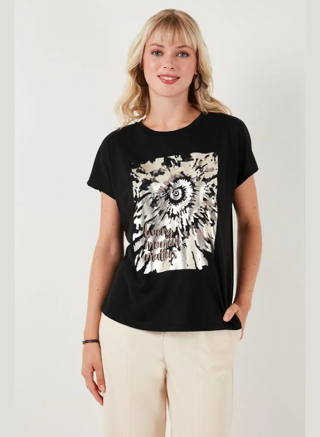 Lela Lela Printed Crew Neck Regular Fit T-Shirt Women's T-Shirt 6671001