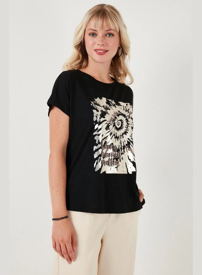 Lela Lela Printed Crew Neck Regular Fit T-Shirt Women's T-Shirt 6671001