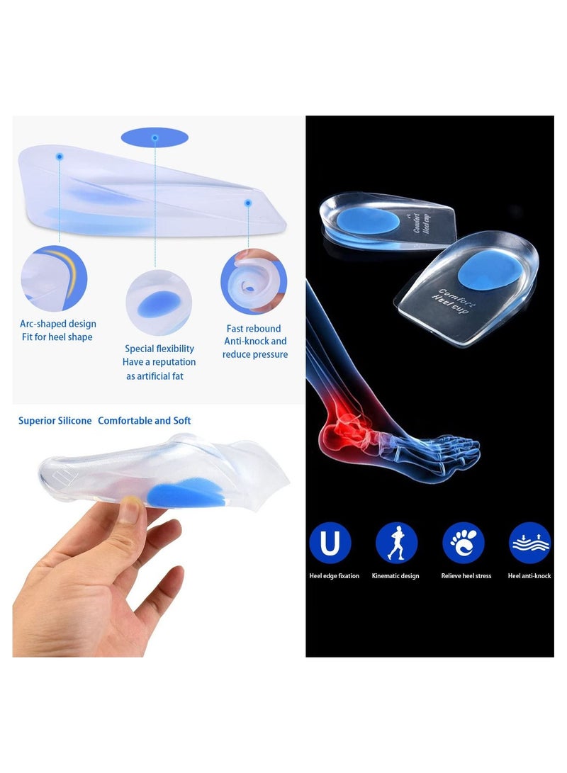 2 Pair Silicone Heel Cup Pads for Bone Spurs Pain Relief Protectors - Image 5