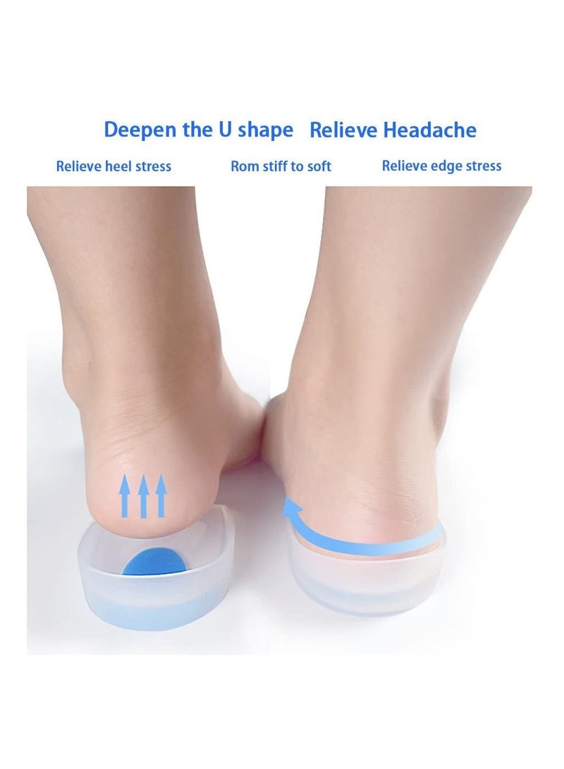 2 Pair Silicone Heel Cup Pads for Bone Spurs Pain Relief Protectors - Image 2