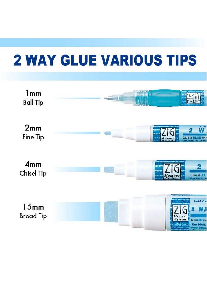 Zig - Etake Zig Corporation 2-Way Glue Pen 3P, Chisel Tip - Image 1