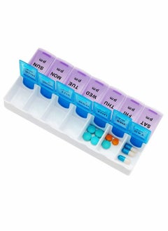 Excefore 7 Day AM & PM Pill Box, Tablet Storage Box, Pill Organizer, Vitamin Medicine Tablet Dispenser with 14 compartments  - Image 2