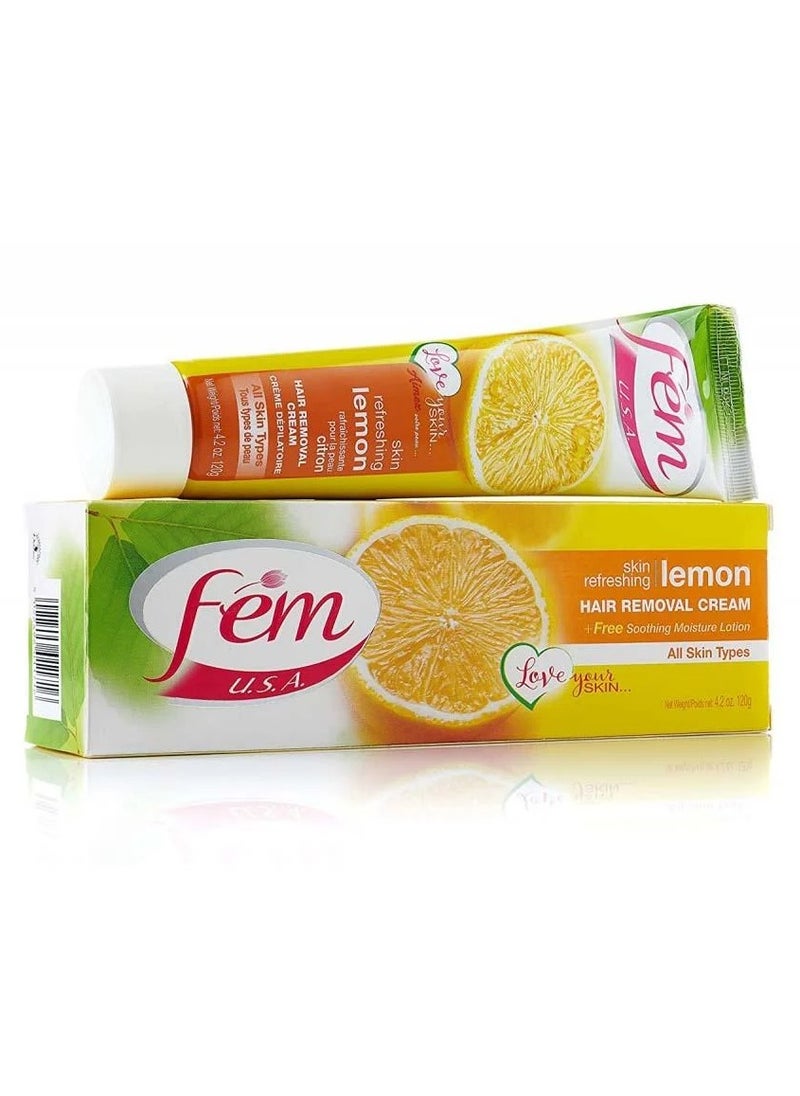 fem Two Pieces of Lemon Hair Removal Cream for All Skin Types - 120g  - Image 2