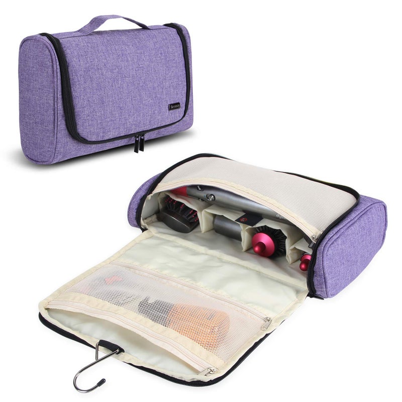 Teamoy Travel Storage Bag Compatible with Dyson Airwrap Styler, Portable Travel Organizer for Airwrap Styler and Attachments, Purple - Image 1