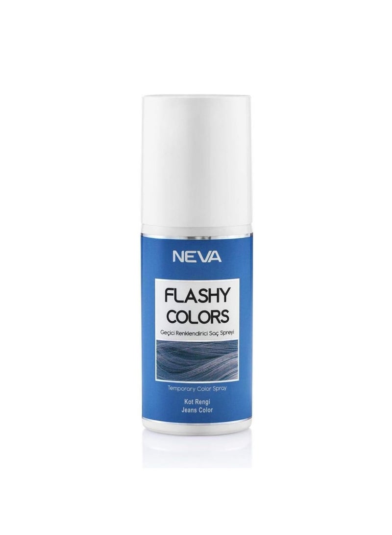NEVA Flashy Hair Colors Temporary Hair Color Spray - 75ml - JEANS COLOR - Image 1