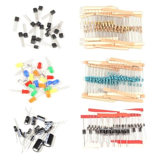 ALLECIN 1910Pcs Electronic Component Kit Resistor Electrolytic Capacitor Schottky Diodes LED Diode Transistor Electronics Components Assortment for DIY Project - Image 2