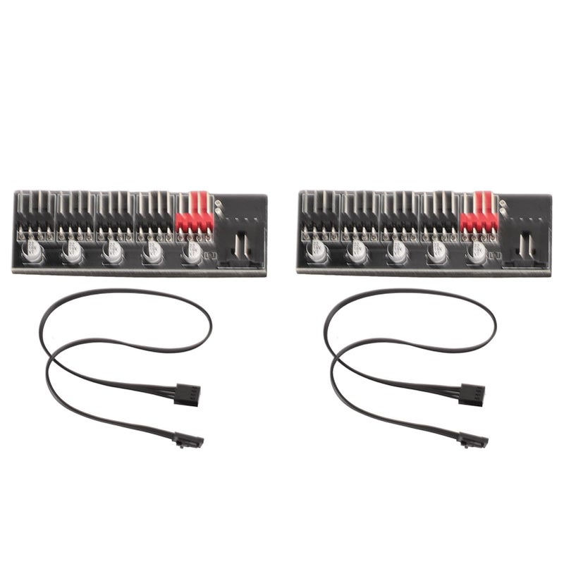 PWM Fan Hub 12V 4 Pin for PC CPU Cooling with 5 3 Pin and 4 Pin Connectors - Image 2