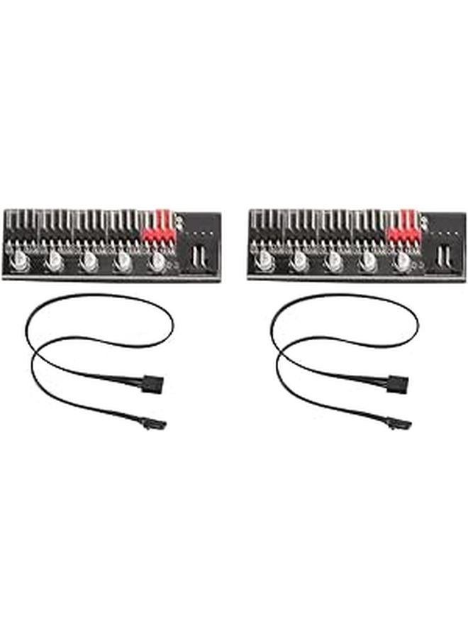 PWM Fan Hub 12V 4 Pin for PC CPU Cooling with 5 3 Pin and 4 Pin Connectors - Image 1