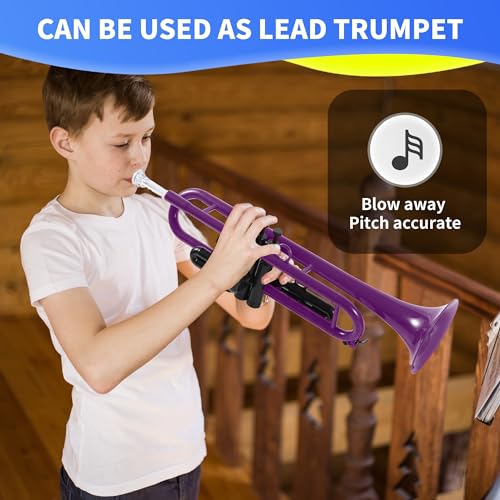 PAMPET Professional Plastic Bb Trumpet Student Trumpet Set for Student Beginner With 7C Mouthpiece and 3C Mouthpiece Bb Trumpet Instrument Purple, PM160 - Image 3